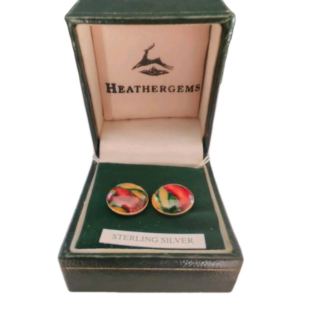 Heather Gems Sterling Silver & Pitlochry Heather Earrings Handmade In Scotland